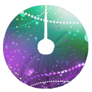 Mardi Gras Lila Hintergrund Polyester Weihnachtsbaumdecke