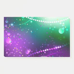 Mardi Gras Lila Hintergrund Post-it Klebezettel