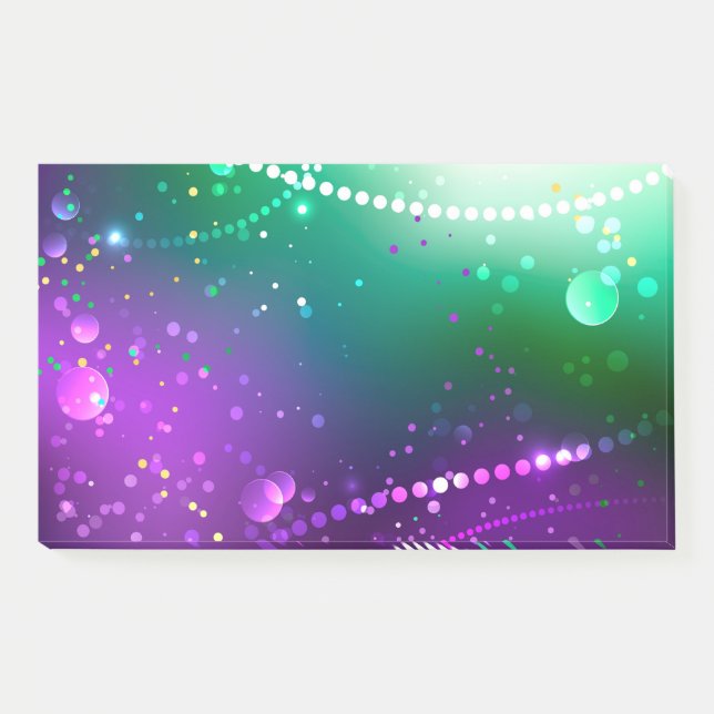 Mardi Gras Lila Hintergrund Post-it Klebezettel (Vorderseite)