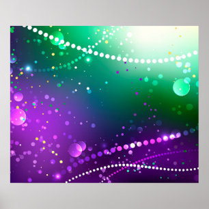 Mardi Gras Lila Hintergrund Poster