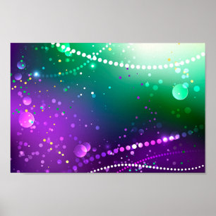 Mardi Gras Lila Hintergrund Poster