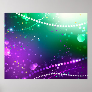 Mardi Gras Lila Hintergrund Poster