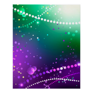Mardi Gras Lila Hintergrund Poster