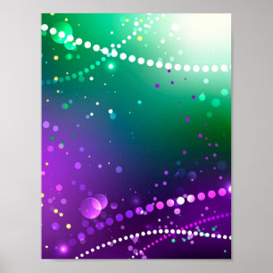 Mardi Gras Lila Hintergrund Poster