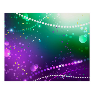 Mardi Gras Lila Hintergrund Poster