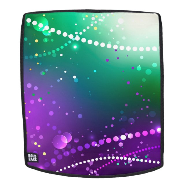 Mardi Gras Lila Hintergrund Rucksack (Abnehmbare Front)