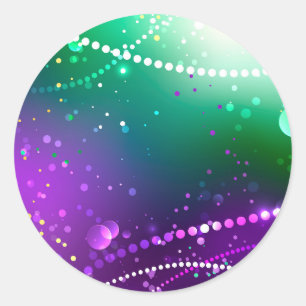 Mardi Gras Lila Hintergrund Runder Aufkleber