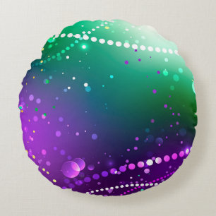 Mardi Gras Lila Hintergrund Rundes Kissen
