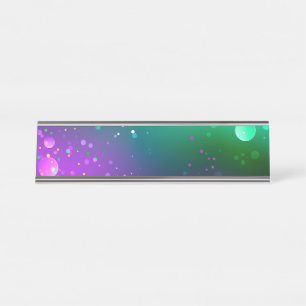 Mardi Gras Lila Hintergrund Schreibtischnamensplakette