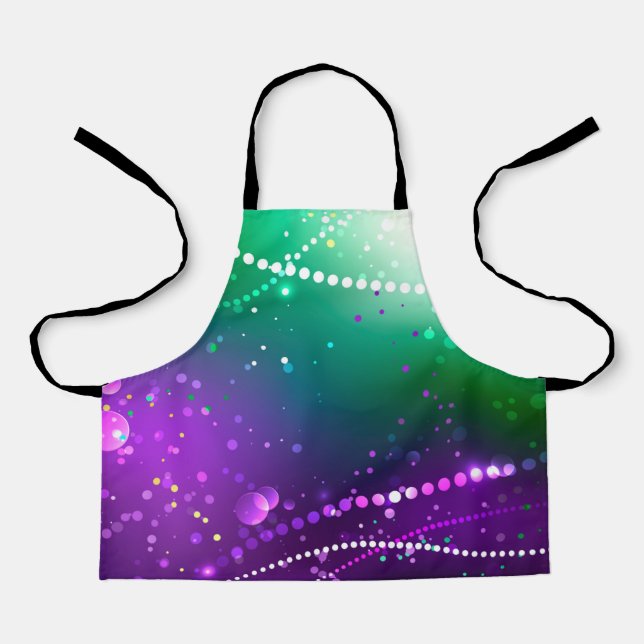 Mardi Gras Lila Hintergrund Schürze (Vorderseite)