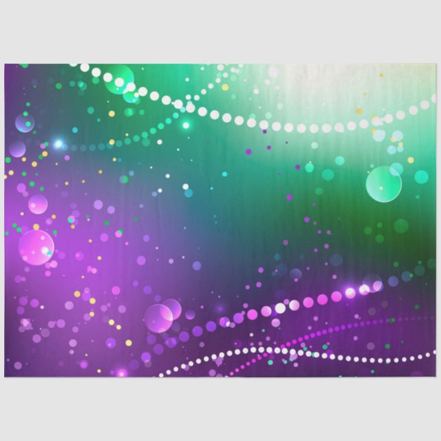 Mardi Gras Lila Hintergrund Seidenpapier (Vorderseite)
