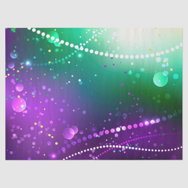 Mardi Gras Lila Hintergrund Seidenpapier (Vorderseite)