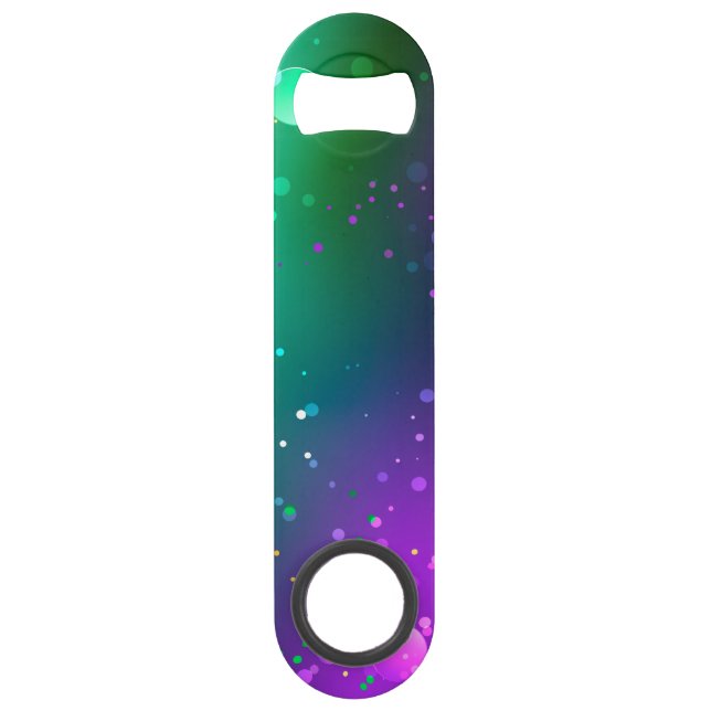 Mardi Gras Lila Hintergrund Speed Flaschenöffner (Vorderseite)