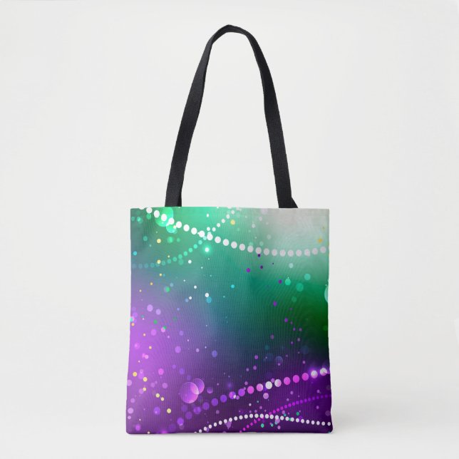 Mardi Gras Lila Hintergrund Tasche (Vorderseite)