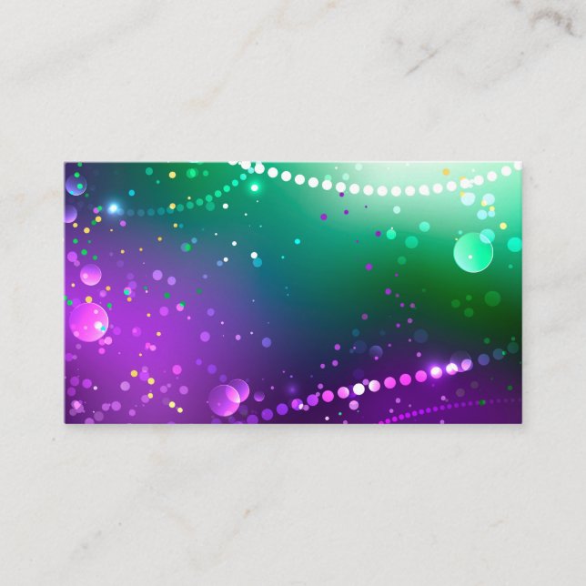 Mardi Gras Lila Hintergrund Telefonnummerkarte (Vorderseite)