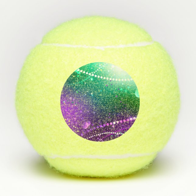 Mardi Gras Lila Hintergrund Tennisbälle (Vorderseite)