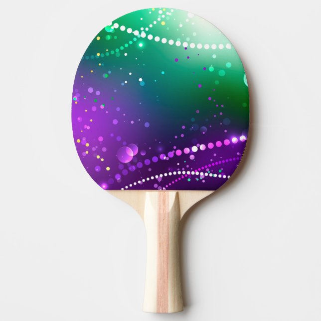 Mardi Gras Lila Hintergrund Tischtennis Schläger (Vorderseite)