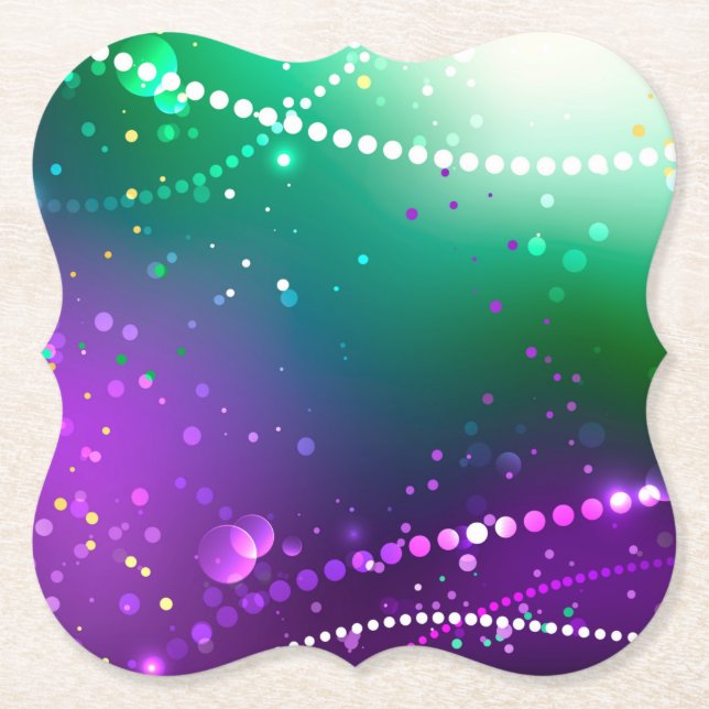 Mardi Gras Lila Hintergrund Untersetzer (Vorderseite)