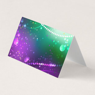 Mardi Gras Lila Hintergrund Visitenkarten