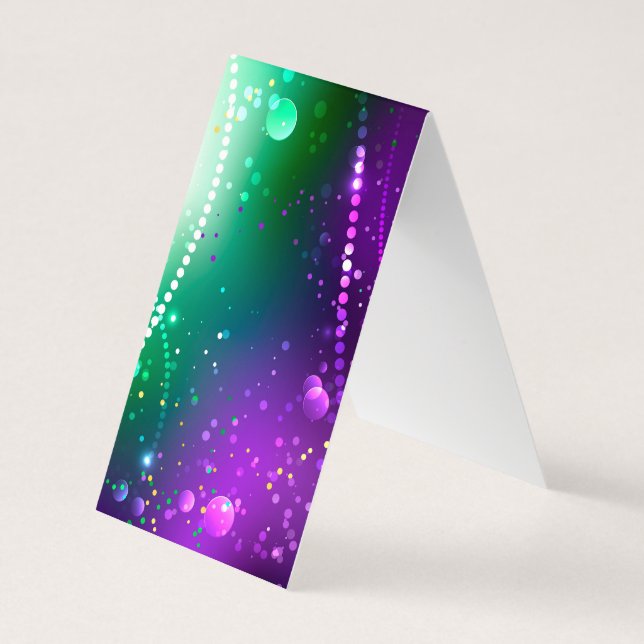Mardi Gras Lila Hintergrund Visitenkarten (Rückseite)