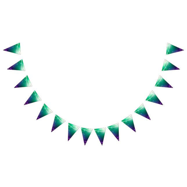 Mardi Gras Lila Hintergrund Wimpelkette (Alle)