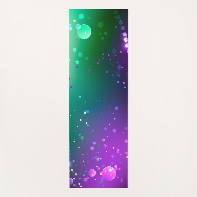 Mardi Gras Lila Hintergrund Yogamatte (Vorderseite)
