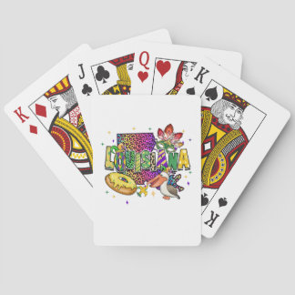 Mardi Gras Lila und Gold Lousiana Festival Spielkarten