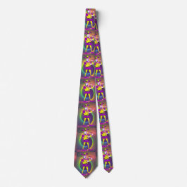Mardi Gras Lila Yellow Jester Krawatte