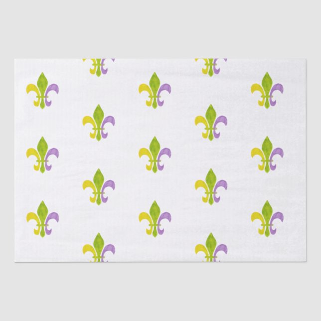 Mardi Gras Lilie auf Weiß Seidenpapier (Vorderseite)