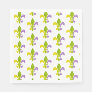 Mardi Gras Lilie auf Weiß Serviette