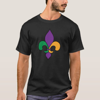 Mardi Gras Lilie Black T-Shirt