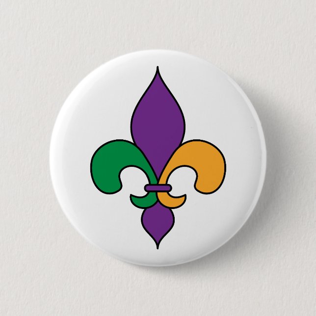Mardi Gras Lilie Button (Vorderseite)