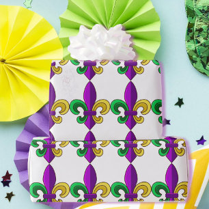 Mardi Gras Lilie Carnival Lila Green Gift Geschenkpapier