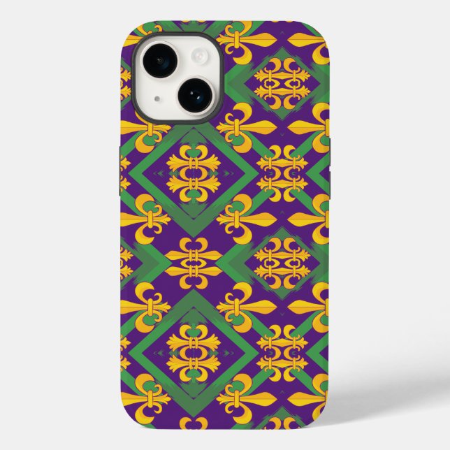 Mardi Gras Lilie Case-Mate iPhone 14 Hülle (Rückseite)