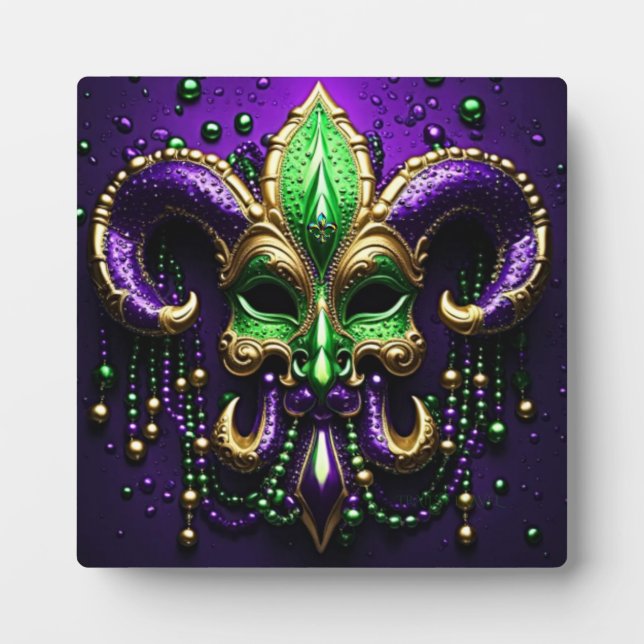 Mardi Gras Lilie Design 2024 Fotoplatte (Vorderseite)