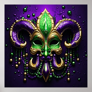 Mardi Gras Lilie Design 2024 Poster