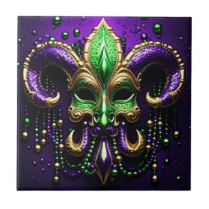 Mardi Gras Lilie Design Fliese