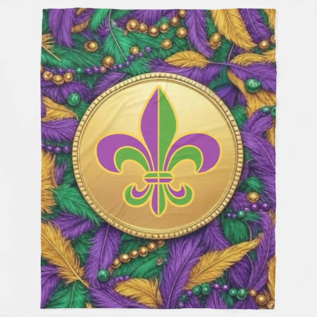 Mardi Gras Lilie Fleecedecke (Vorderseite)