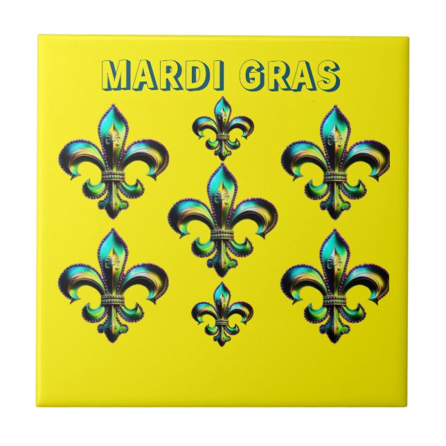 Mardi Gras Lilie Fliese (Vorderseite)