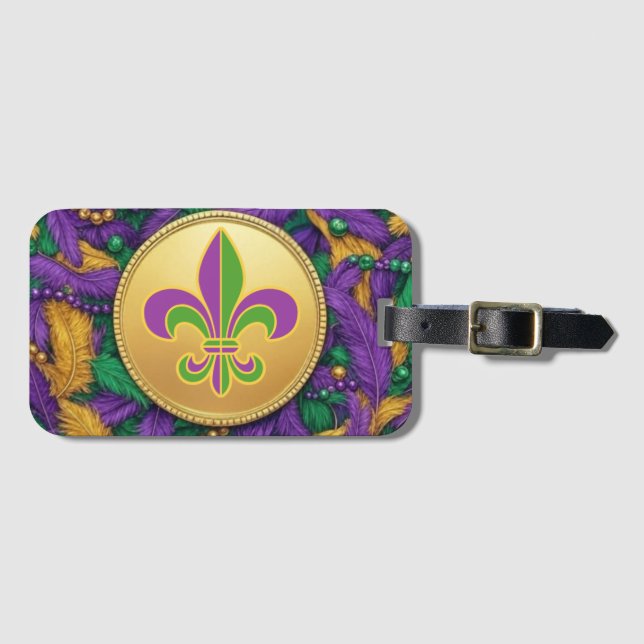 Mardi Gras Lilie Gepäckanhänger (Vorderseite (Horizontal))