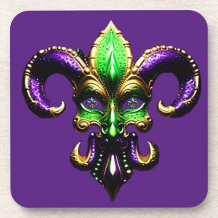 Mardi Gras Lilie Getränkeuntersetzer