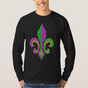 Mardi Gras Lilie Glitzer Carnival Jester Me T-Shirt