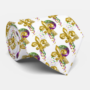Mardi Gras Lilie Goldene Feier Krawatte