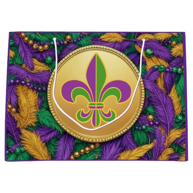 Mardi Gras Lilie Große Geschenktüte (Vorderseite)