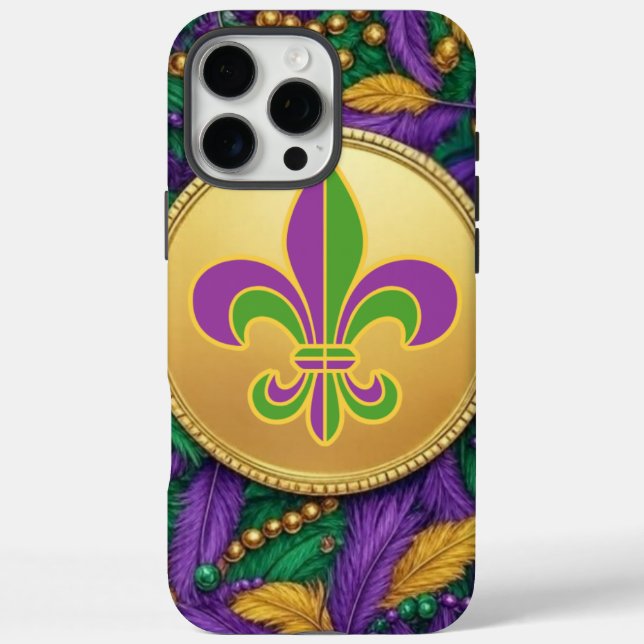 Mardi Gras Lilie iPhone 16 Pro Max Hülle (Rückseite)