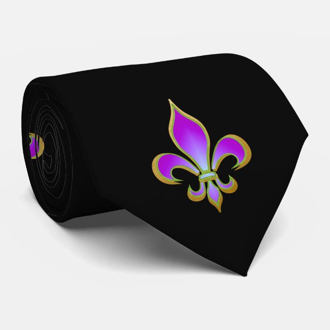 Mardi Gras Lilie Krawatte (Gerollt)