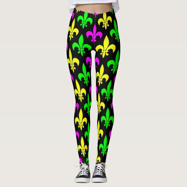 Mardi Gras Lilie Leggings (Vorderseite)
