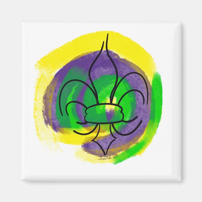 Mardi Gras Lilie Magnet (Vorne)