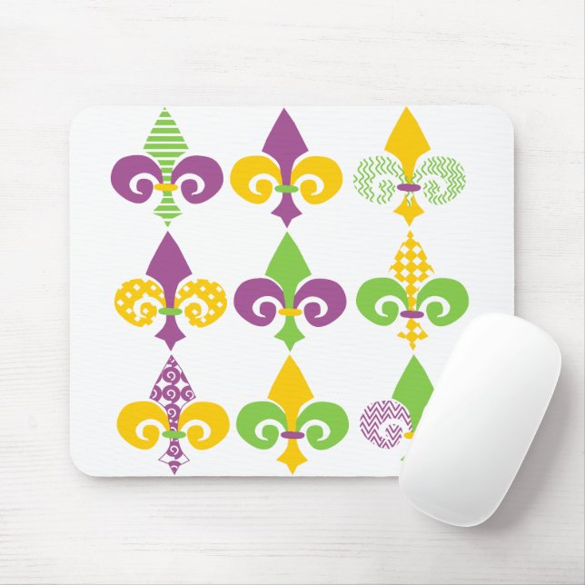 Mardi Gras Lilie Mousepad (Mit Mouse)