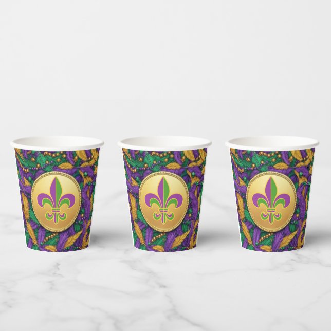 Mardi Gras Lilie Pappbecher (Multi)